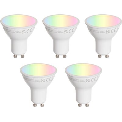 Luedd - Set of 5 GU10 50mm led Bulbs Clear 4.7W 400 lm 2200-2400K Luedd - Set of 5 GU10 50mm led Bulbs Clear 4.7W 400 lm 2200-2400K
