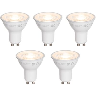 LUEDD Set of 5 GU10 50mm led Bulbs Clear 7.5W 800 lm 3000K LUEDD Set of 5 GU10 50mm led Bulbs Clear 7.5W 800 lm 3000K