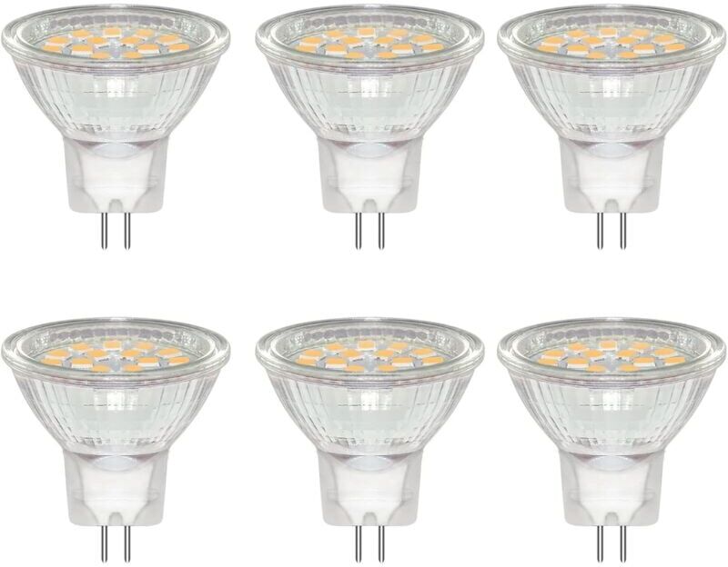 Longziming - 6 Pack GU4 led 3W Spot Light Bulb, Warm White 3000K, Equivalent to 20W 30W Halogen Lamp, 300LM, ac/dc 12V-24V, 120° Beam, Non-dimmable,