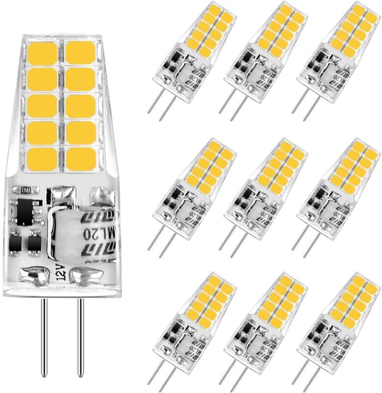 Memkey - G4 led 3.5 w bulb, warm white 3000 k, led G4 bulb, 350 lm, replacement for 20 W/35 w halogen lamps, 12 v ac/dc, flicker-free, not dimmable,