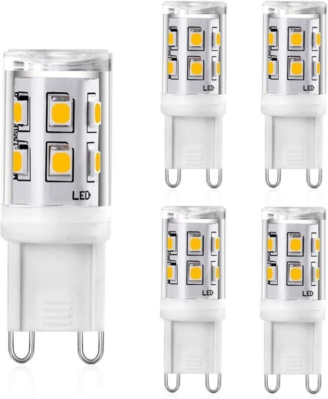 BEIJIYI G9 2W LED Bulb, 20W 25W G9 Halogen Equivalent, 200lm, 3000K Warm White, CRI 80, 360 Degree Beam Angle, AC 220-240V, Non-Dimmable, 5-Pack [Energy
