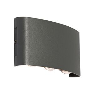 QAZQA Outdoor wall lamp dark gray incl. LED 6-light IP54 - Silly - Dark Grey