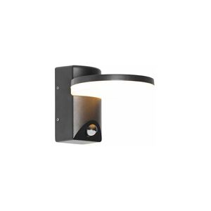 QAZQA Outdoor wall lamp black incl. led IP54 motion sensor - Esmee - Black