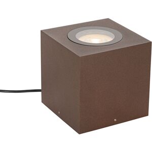 QAZQA Industrial garden spotlight rust brown square IP65 AR111 - Lennard - Brown-Rust