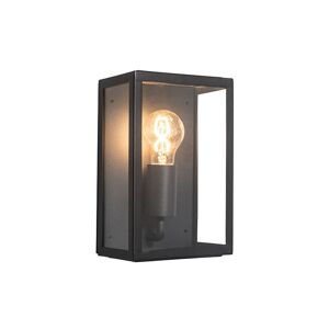QAZQA Industrial exterior wall lamp black with glass IP44 - Rotterdam 2 - Black