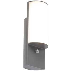 QAZQA Modern exterior wall lamp dark gray with light-dark sensor - Harry - Dark Grey