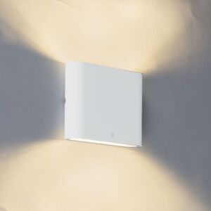 QAZQA Modern outdoor wall lamp white 11.5 cm incl. LED - Batt - White