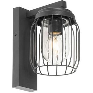 QAZQA Modern outdoor wall lamp black IP44 - Luc - Black