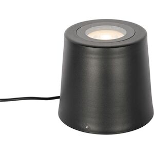 QAZQA Modern garden spotlight black round IP65 AR111 - Lennard - Black