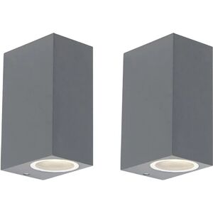 QAZQA Set of 2 modern wall lamps anthracite IP44 - Baleno ii - Dark Grey