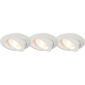 QAZQA Set of 3 recessed spotlights white incl. led IP44 - Relax led - White