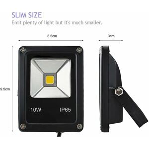 TINOR 12V dc led Flood Light, 10W Mini IP65 Outdoor Waterproof Work Light, 900lm, 3000K, Warm White Security Light, 80W Equivalent Halogen Bulb, 2 Pack, No