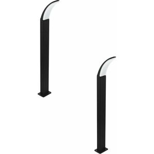 Loops - 2 pack IP44 Outdoor Bollard Light Black Aluminium 11W Built in led Lamp Post