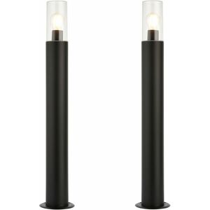 LOOPS 2 pack Outdoor Bollard Post Light - 15W E27 led - 800mm Height - Stainless Steel