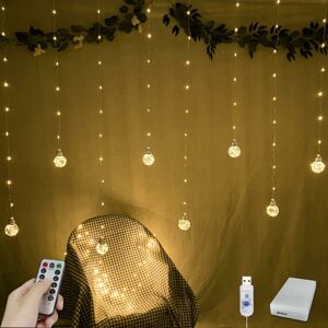 MUMU 200 led String Lights with Remote Control, usb Battery Powered, for Wedding Party, Bedroom, Christmas Decoration (Warm White)