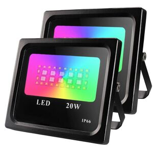 Rhafayre - 20W rgb led Floodlight Outdoor Flood Light Dimmable IP66 Waterproof Outdoor Floodlight Multicolor Control for Indoor Halloween Party Patio