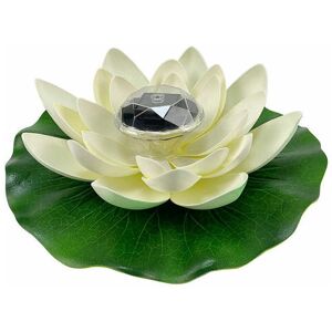 NEIGE 28CM Solar Floating Lotus Lamp Garden Water Pond Decoration (White) 1 Piece