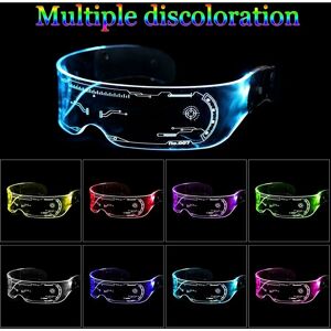 LANGRAY 2pcs led Light Up Glasses, Colorful led Light Up Glasses, Cyberpunk Futuristic Electronic Visor Glasses, for Cosplay, Party and Festivals (Battery is