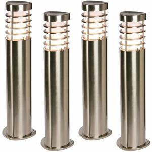 LOOPS 4 pack Modern Outdoor Stainless Steel Post Light - 10.5W E27 led - 500mm Height