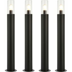 Loops - 4 pack Outdoor Bollard Post Light - 15W E27 led - 800mm Height - Stainless Steel