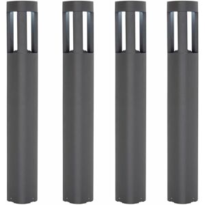 LOOPS 4 pack Outdoor Post Bollard Light Grey Triangle IP54 Modern Driveway Lamp led