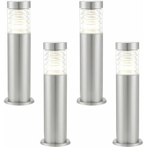 LOOPS 4 pack Outdoor Post Bollard Light Marine Steel 0.5m 10W led Driveway Path Lamp