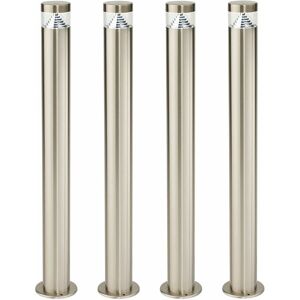 Loops - 4 pack Stepped Outdoor Bollard Light - 3.3W led - 800mm Height - Stainless Steel