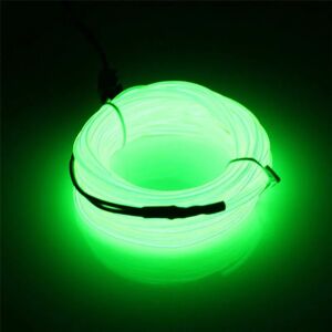 HOOPZI 5M el Wire el Neon Cable Battery Operated Electroluminescent Lighting for Halloween Party (Luminous Green)