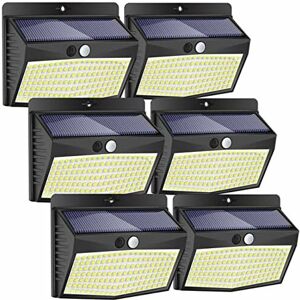 RHAFAYRE 6 Pack] Outdoor Solar Lights, Peasur 138LED Solar Powered Outdoor Lights with Waterproof Motion Sensor 3 Modes Wireless led Outdoor Solar Lights for