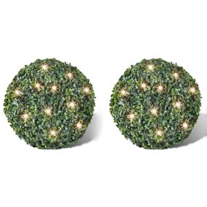 Vidaxl - Artificial Leaf Topiary Ball 27 cm Solar led String 2 pcs n/a