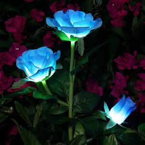 HOOPZI Artificial Rose Solar Flower Lights Outdoor Decorative Solar LED Lights IP44 Waterproof for Garden Christmas Outdoor Decoration, Patio, Backyard,