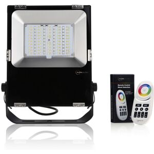 Auraglow - IP65 50W Outdoor Remote-Controlled rgbw Colour Changing Cool & Warm White led Flood Light Garden Floodlight - 1 Pack (with Remote)