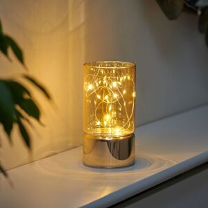 Wire Rice Light Glass Cylinder Lantern - Small - Auraglow