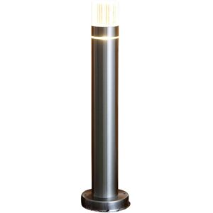 Silver led Post Bollard Light Outdoor Garden Pathway IP44 Weatherproof - Silver, White - Biard