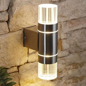 Biard - led Up Down Garden Outdoor Wall Light - IP44 Weatherproof Stainless Steel - Silver, White