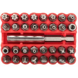 Bit set 33 pieces hollow bit red-DENUOTOP