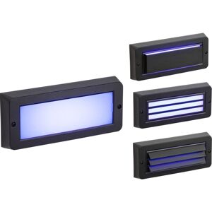 Knightsbridge Blue led Surface Mount Brick light - Black 230V IP65 5W