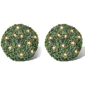 Berkfield Home - Boxwood Ball Artificial Leaf Topiary Ball 35 cm Solar led String 2 pcs