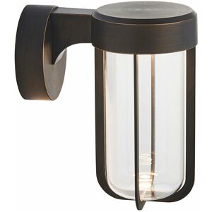 Loops - Brushed Bronze Outdoor Wall Light with Glass Shade - IP44 Rated - Integrated led