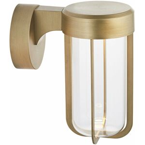 LOOPS Brushed Gold Outdoor Wall Light with Glass Shade - IP44 Rated - Integrated led