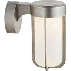 LOOPS Brushed Silver Outdoor Wall Light & Frosted Glass Shade IP44 Rated 8W LED Module