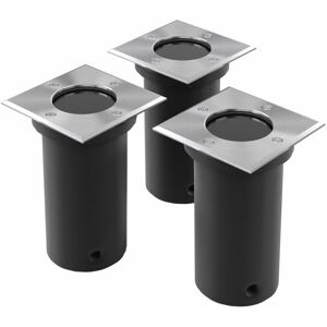 Outdoor Ground Lights 3 pcs Square Vidaxl Black