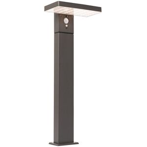 QAZQA Outdoor bollard dark gray 50 cm incl. led and solar - Sunnie - Dark Grey