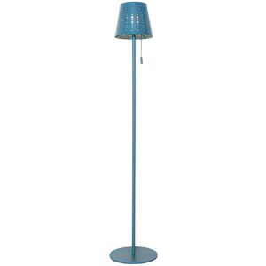 QAZQA Outdoor floor lamp blue incl. led 3-step dimmable on solar - Ferre - Blue