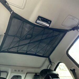 Car Roof Rack Storage Net, Multifunctional Organizer with Zipper, Universal Car Luggage Bag for Four Roof Armrests for suv, Van (Drawstring) Denuotop