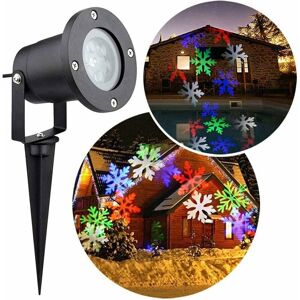 TINOR Christmas Projector led Snowflake Lamp Waterproof Light for Outdoor Indoor Xmas Party Garden Lighting Decoration,Colored Snowflakes [Energy Class