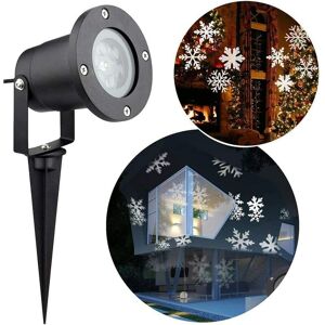 Aougo - Christmas Projector led Snowflake Lamp Waterproof Light for Outdoor Indoor Xmas Party Garden Lighting Decoration,White Snowflakes [Energy