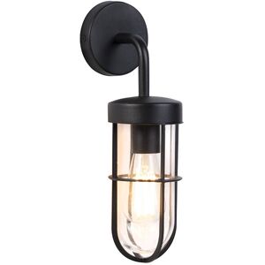 QAZQA Country Outdoor Wall Lamp Black with Glass - Elza - Black