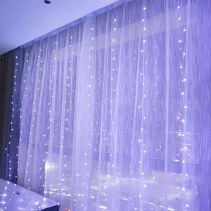 Langray - Curtain Lights,Window Lights with Hooks,3m3m New-USB Christmas Fairy String Lights with Remote,Wedding Party Home Garden Bedroom Outdoor