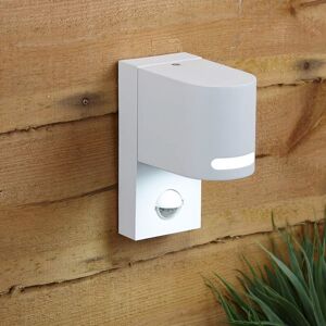 Biard - Curved Modern Up or Down Outdoor Security Wall Light Built-In pir Motion Sensor - White